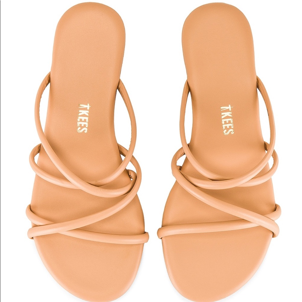 TKEES Strappy Slide Sandals in Nude Tan